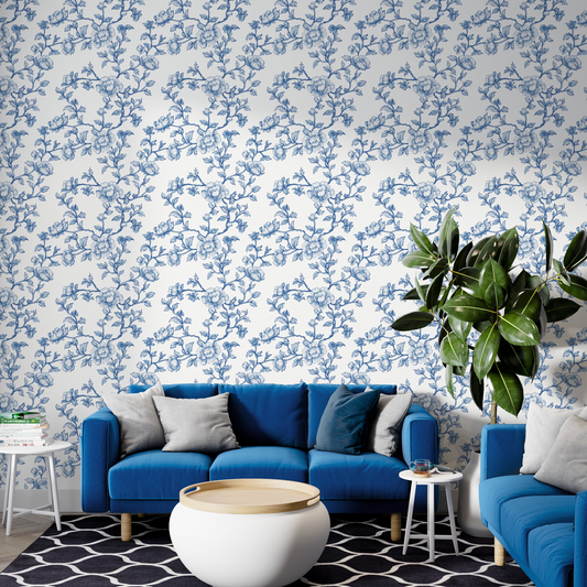 Toile Blue Blossom Harmony