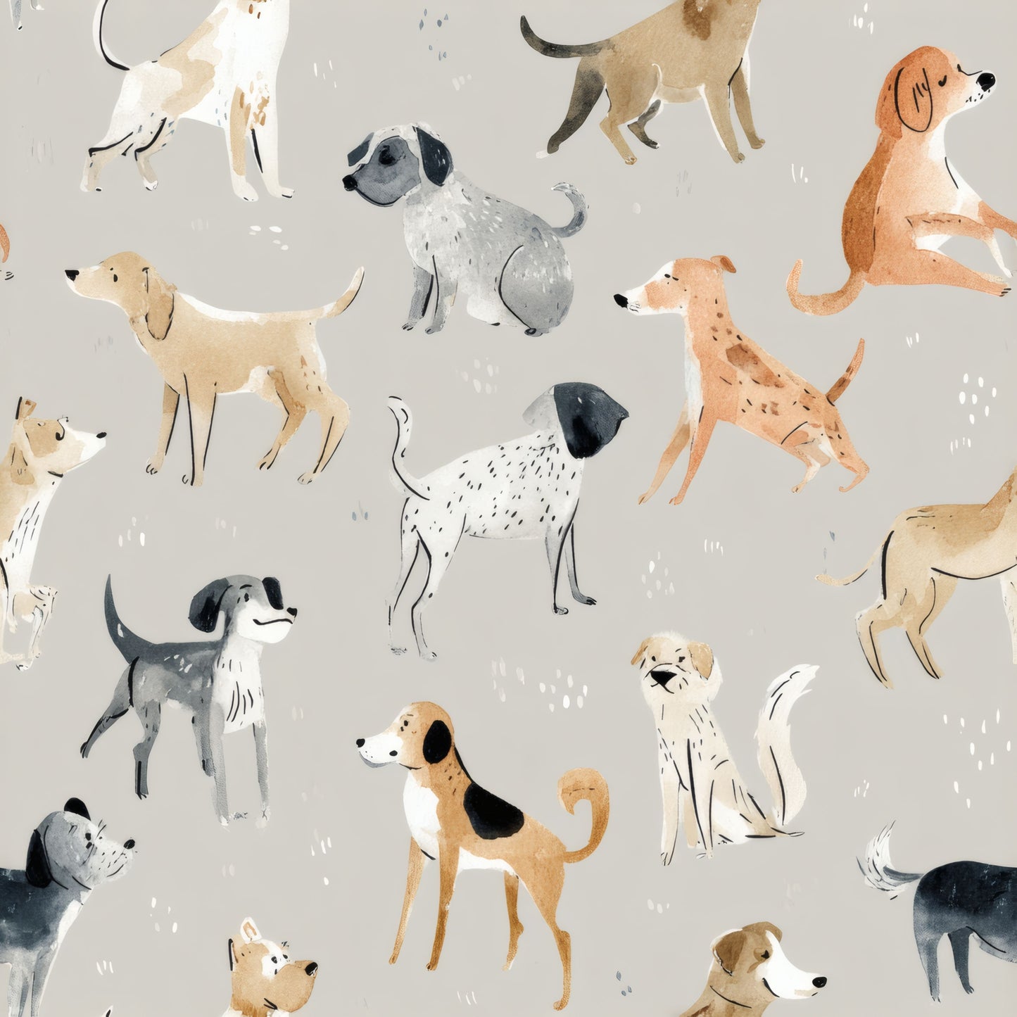 Playful Pups Wallpaper