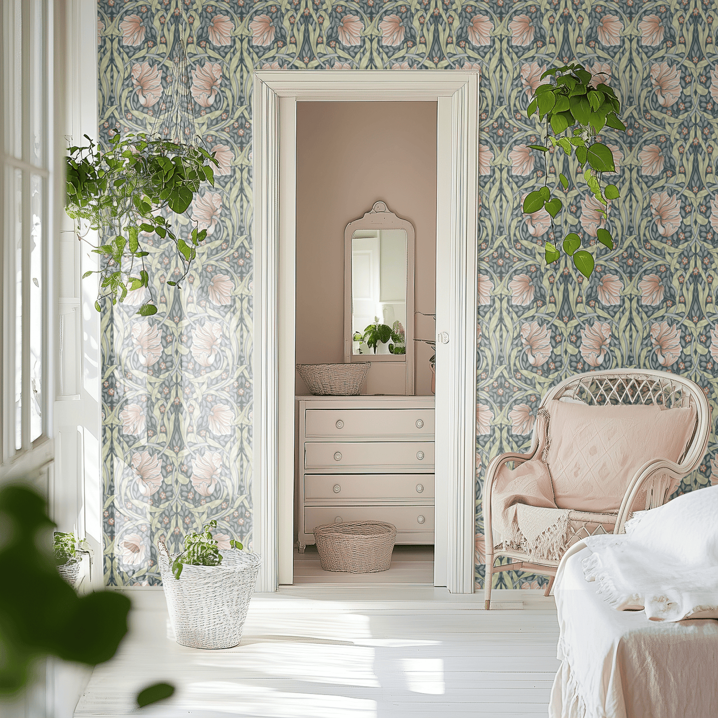 William Morris Pimpernel Pink Wallpaper