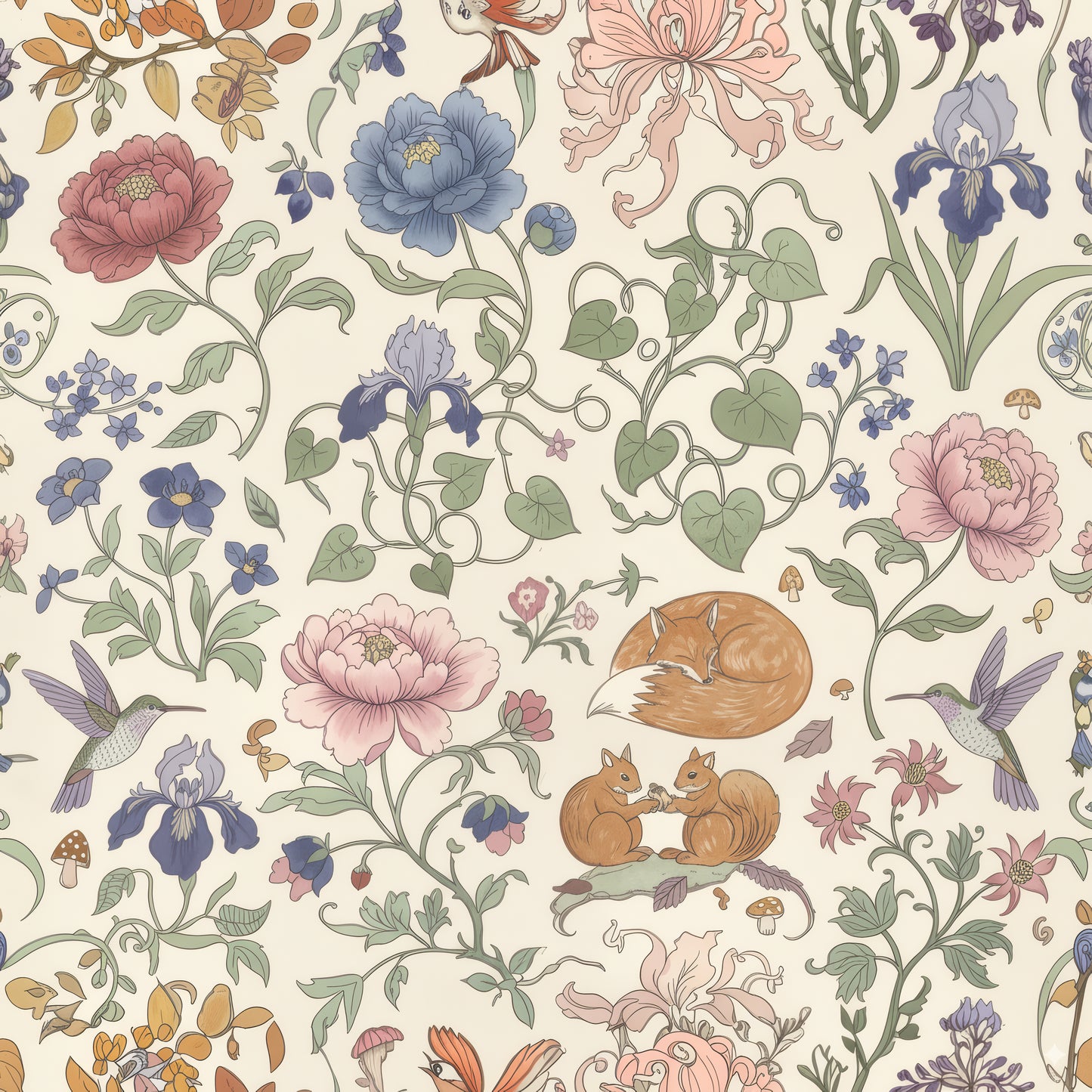 Floral Pastel Vintage Wallpaper
