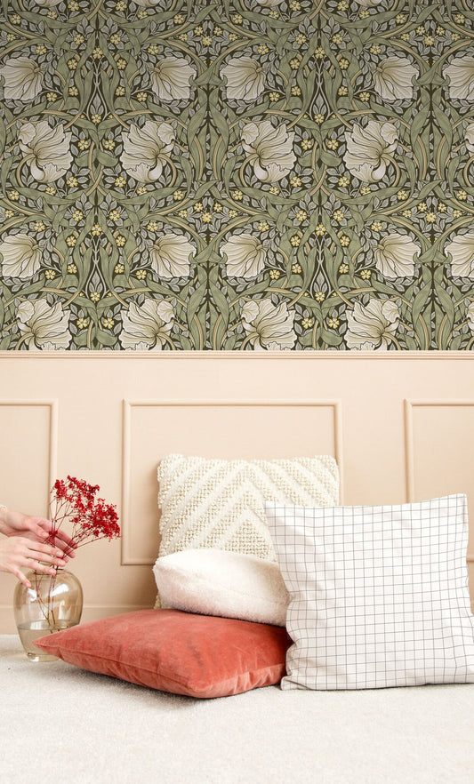 William Morris Pimpernel Olive Verdant Whisper