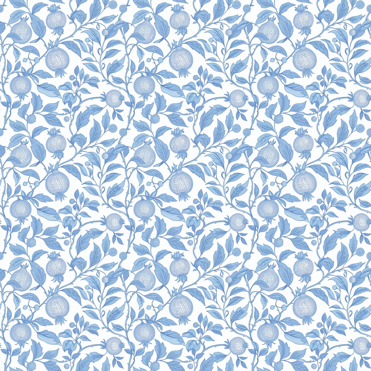 Toile Blue Pomegranate Orchard