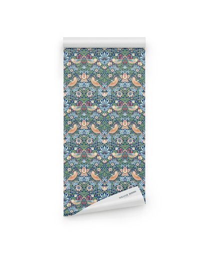 William Morris Strawberry Thief Blue Midnight Meadow
