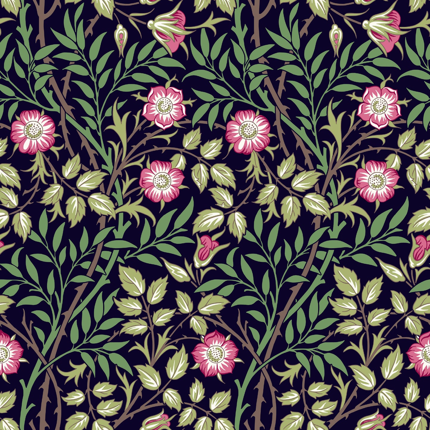 William Morris Sweet Briar Dark Wallpaper
