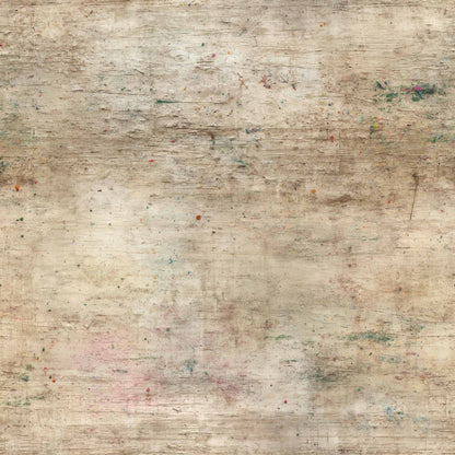 Weathered wallpaper with earthy tones and subtle colorful flecks.