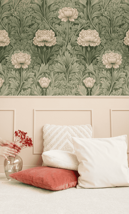 Misty Peony Wallpaper