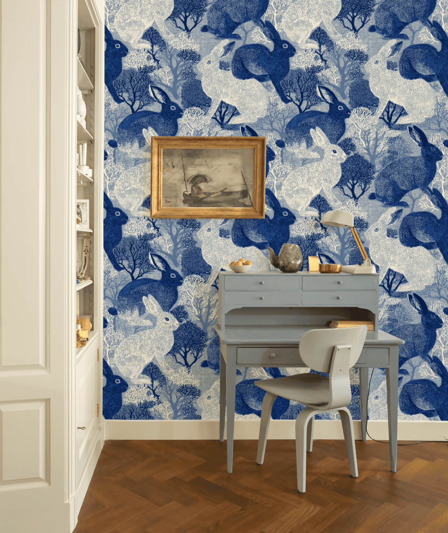 Moonlit Hares Wallpaper