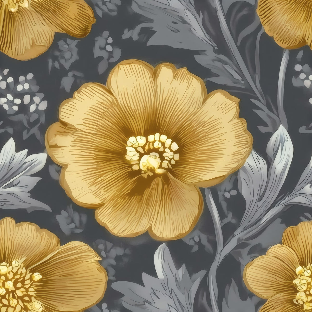 Amber Songbird large scale wallpaper pattern repeat