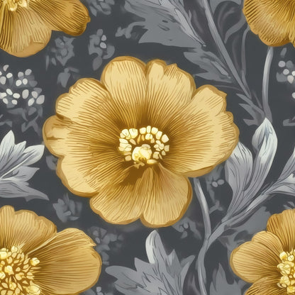Amber Songbird large scale wallpaper pattern repeat