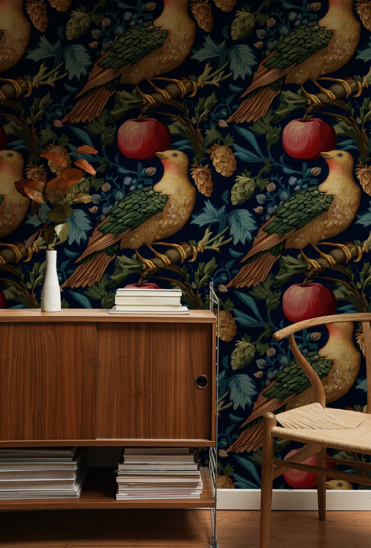 Apple Songbird large scale wallpaper in a styled room