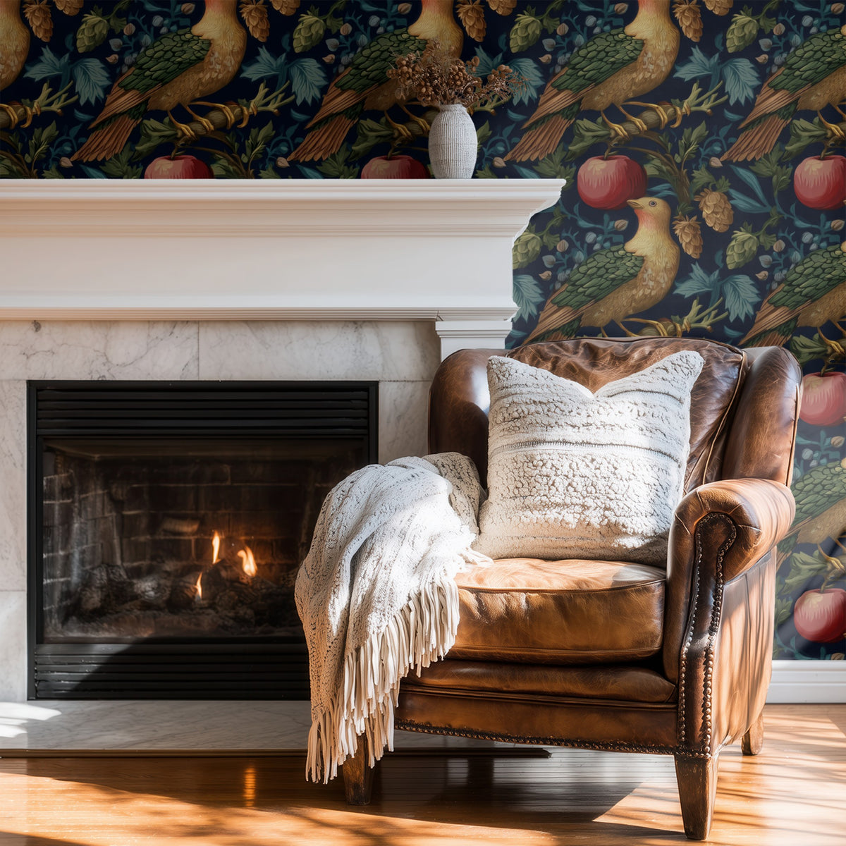 Apple Songbird large scale wallpaper in a styled room