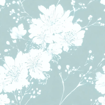 Aqua Carnation large scale wallpaper pattern repeat