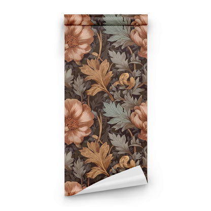 Roll of Autumn Roses large scale wallpaper