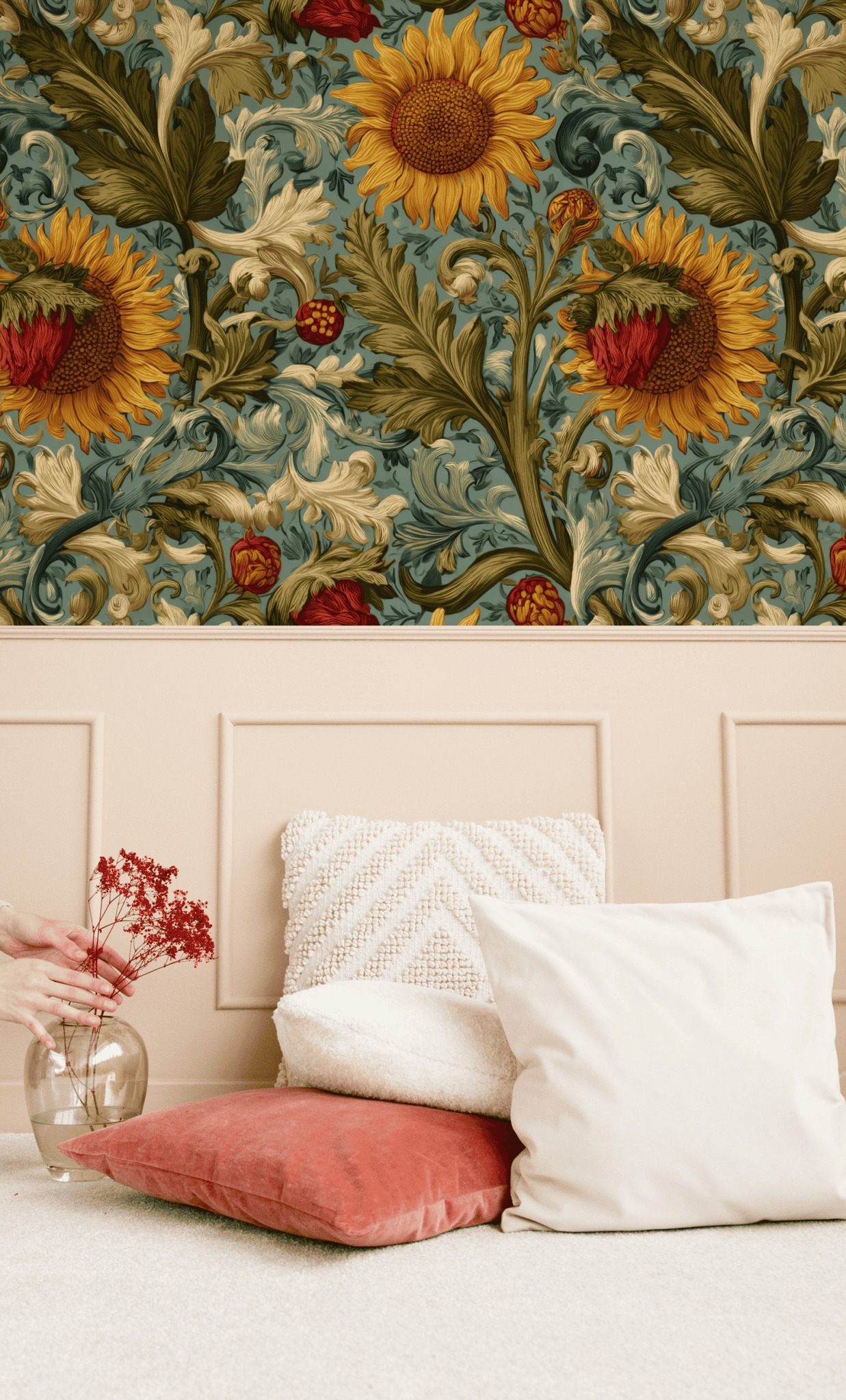 Sunburst Flora Wallpaper