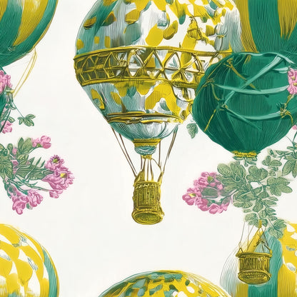 Balloon Ride large scale wallpaper pattern repeat