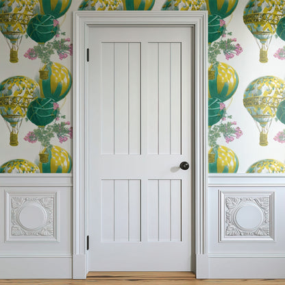 Balloon Ride large scale wallpaper in a styled room