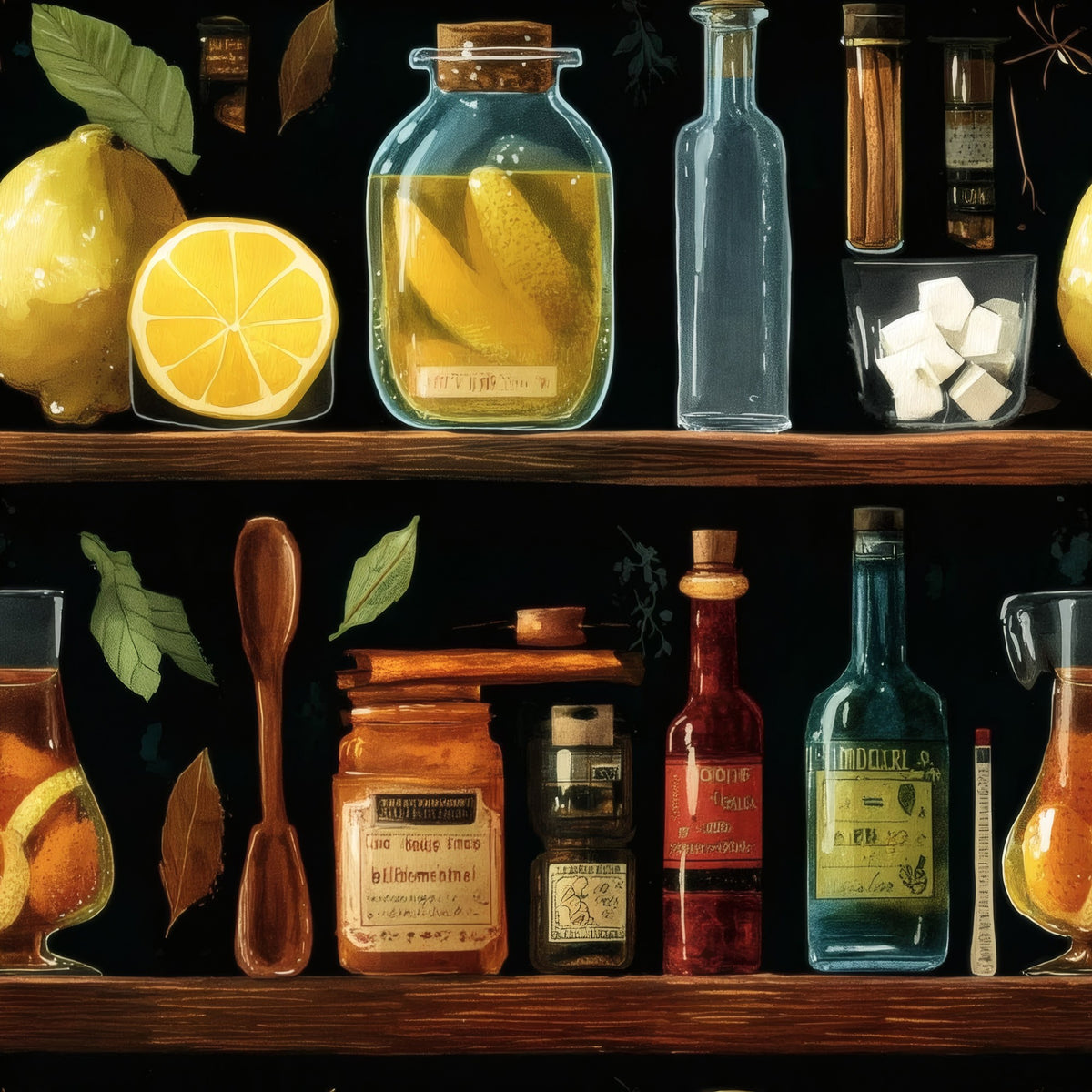 Bar Shelf large scale wallpaper pattern repeat