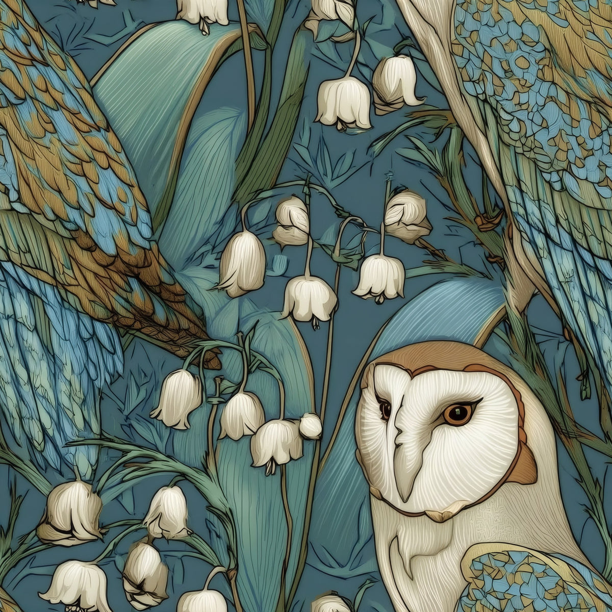Barn Owls large scale wallpaper pattern repeat