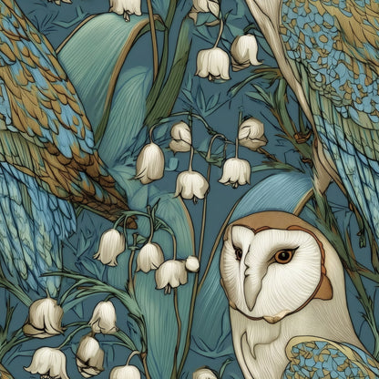 Barn Owls large scale wallpaper pattern repeat