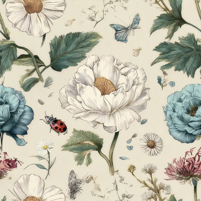 Beetle Garden large scale wallpaper pattern repeat