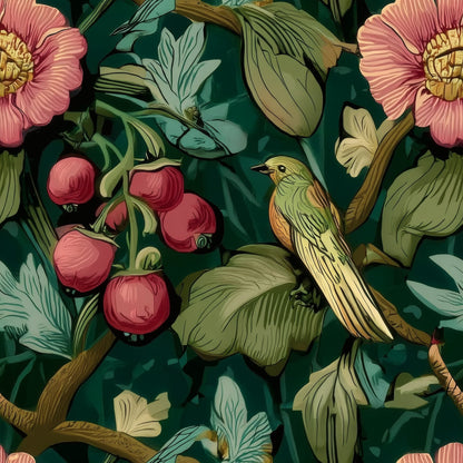 Berry Songbird large scale wallpaper pattern repeat