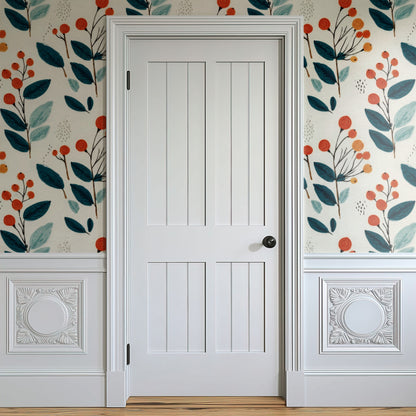 Berry Sprig large scale wallpaper in a styled room