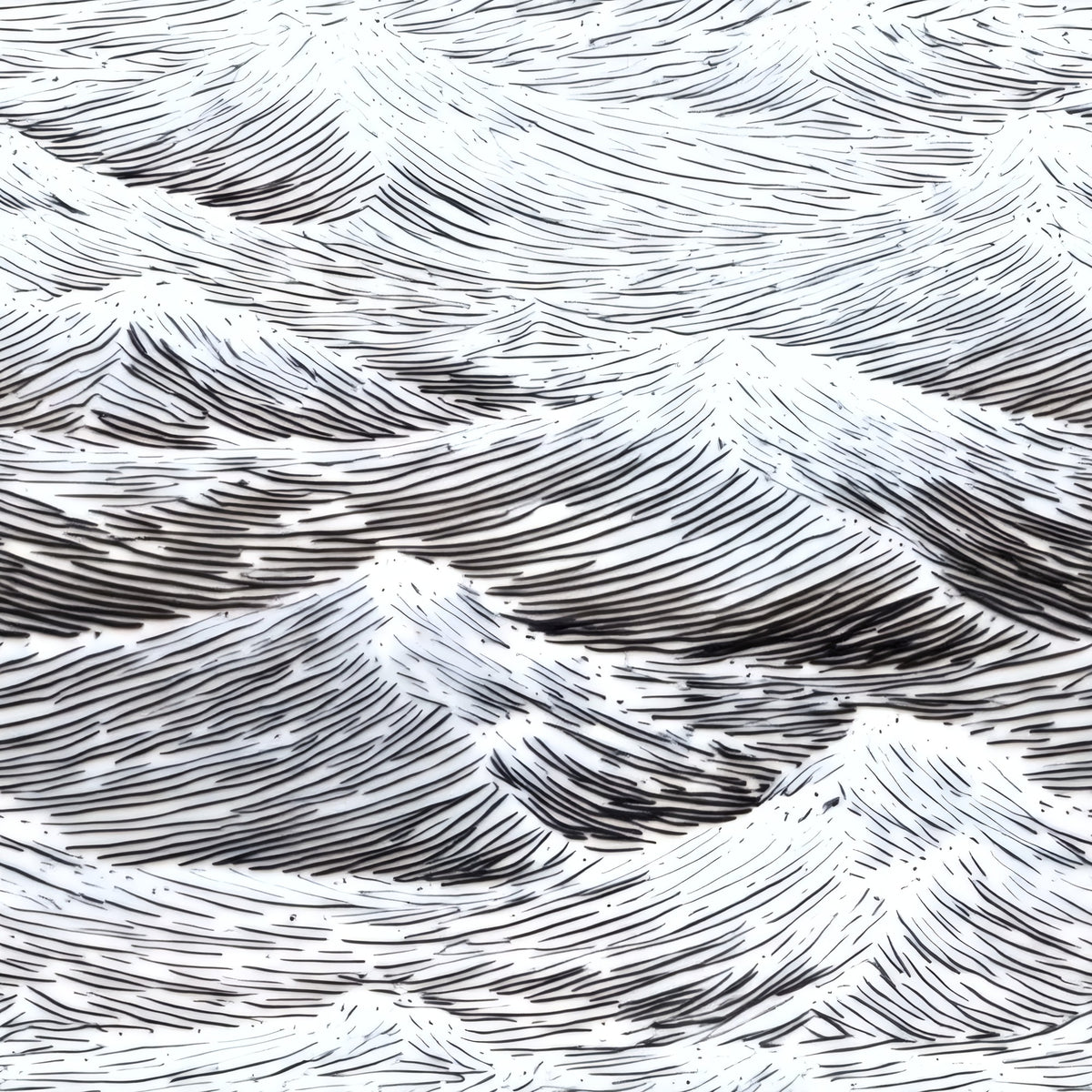 Black Wave large scale wallpaper pattern repeat
