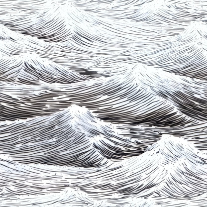 Black Wave large scale wallpaper pattern repeat