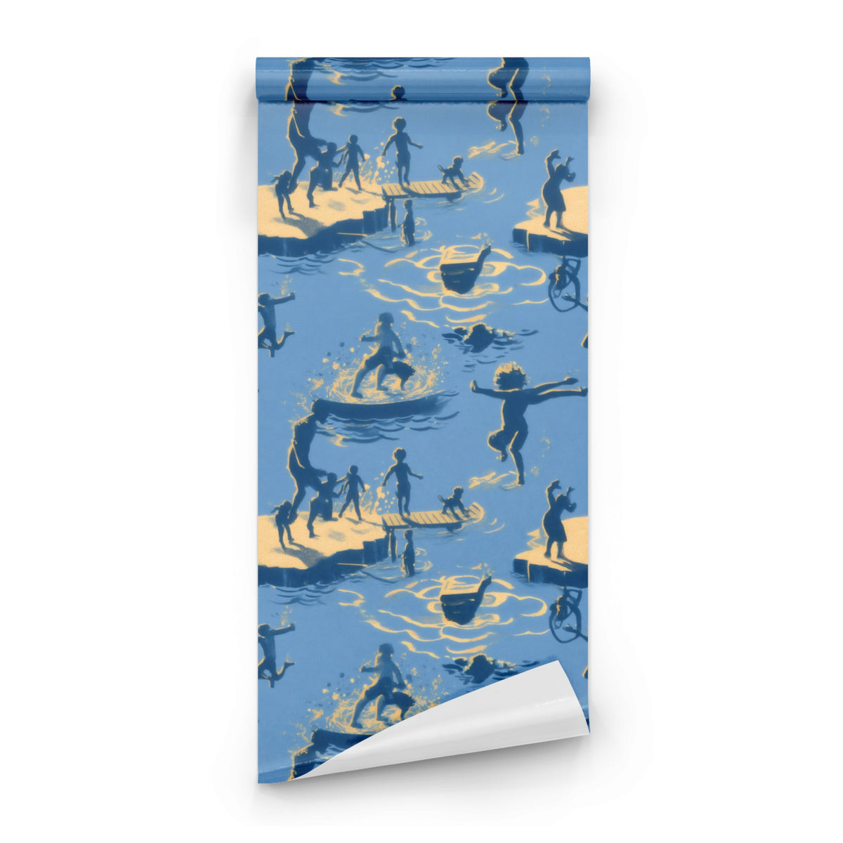 Roll of Blue Swimmers large scale wallpaper