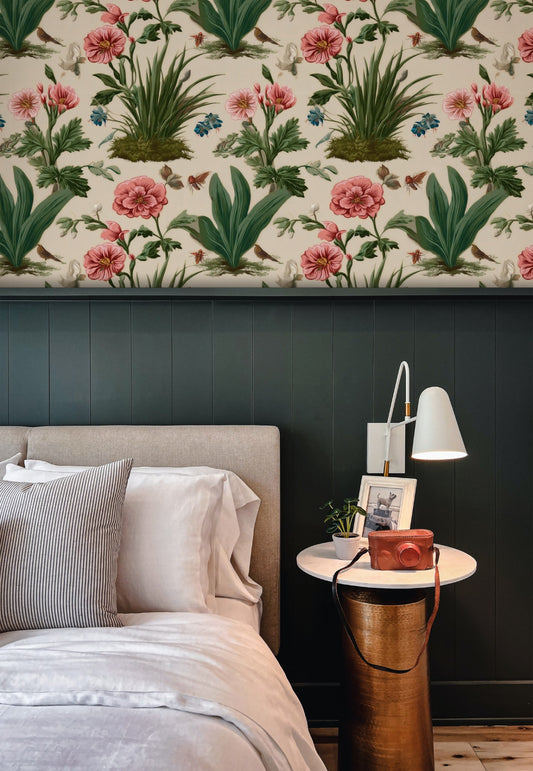 Bluebell Meadow large scale wallpaper in a styled room