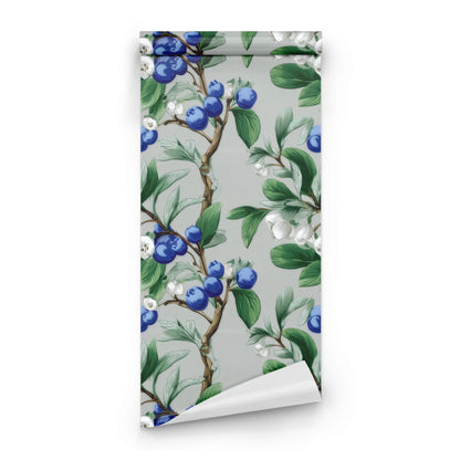 Roll of Blueberry Branch large scale wallpaper