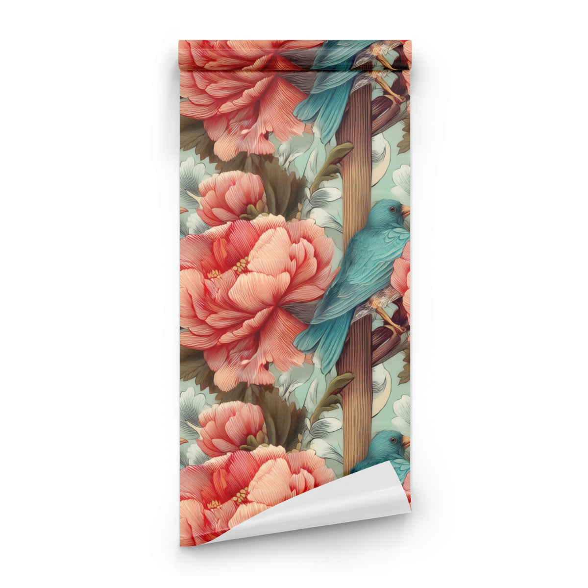 Roll of Bluebird Fence large scale wallpaper