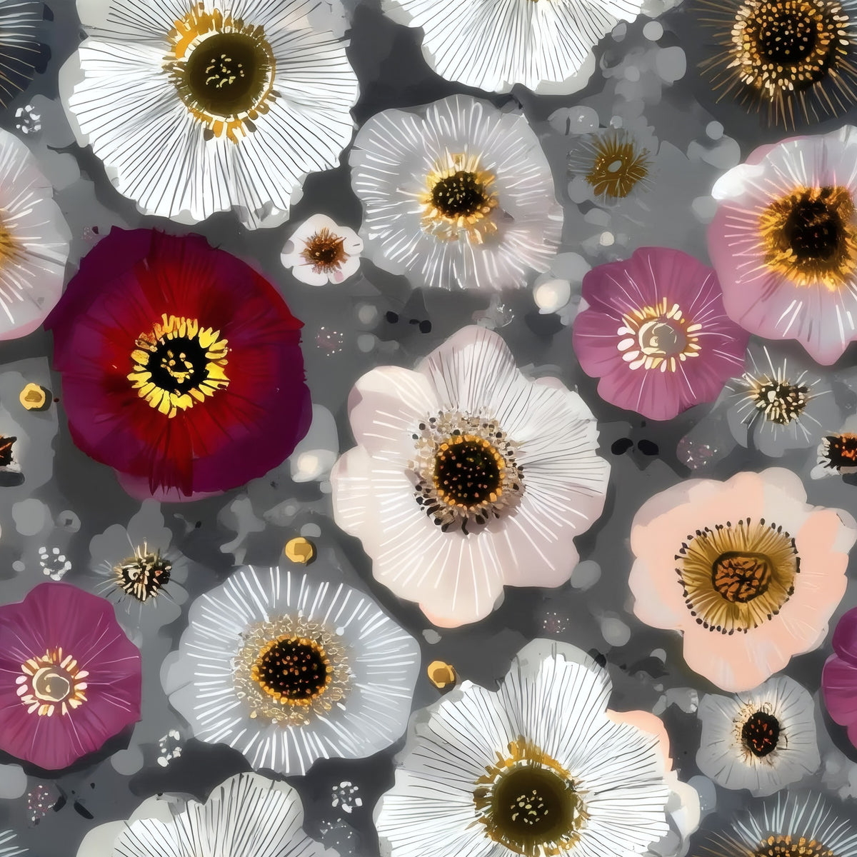 Blush Anemone large scale wallpaper pattern repeat