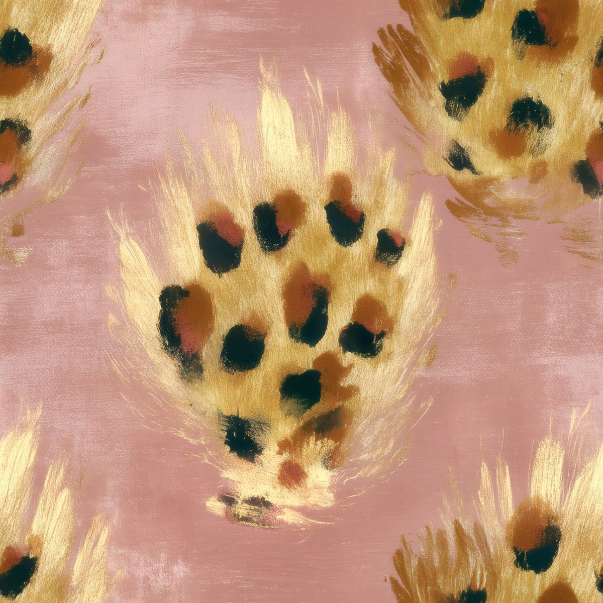 Blush Leopard large scale wallpaper pattern repeat