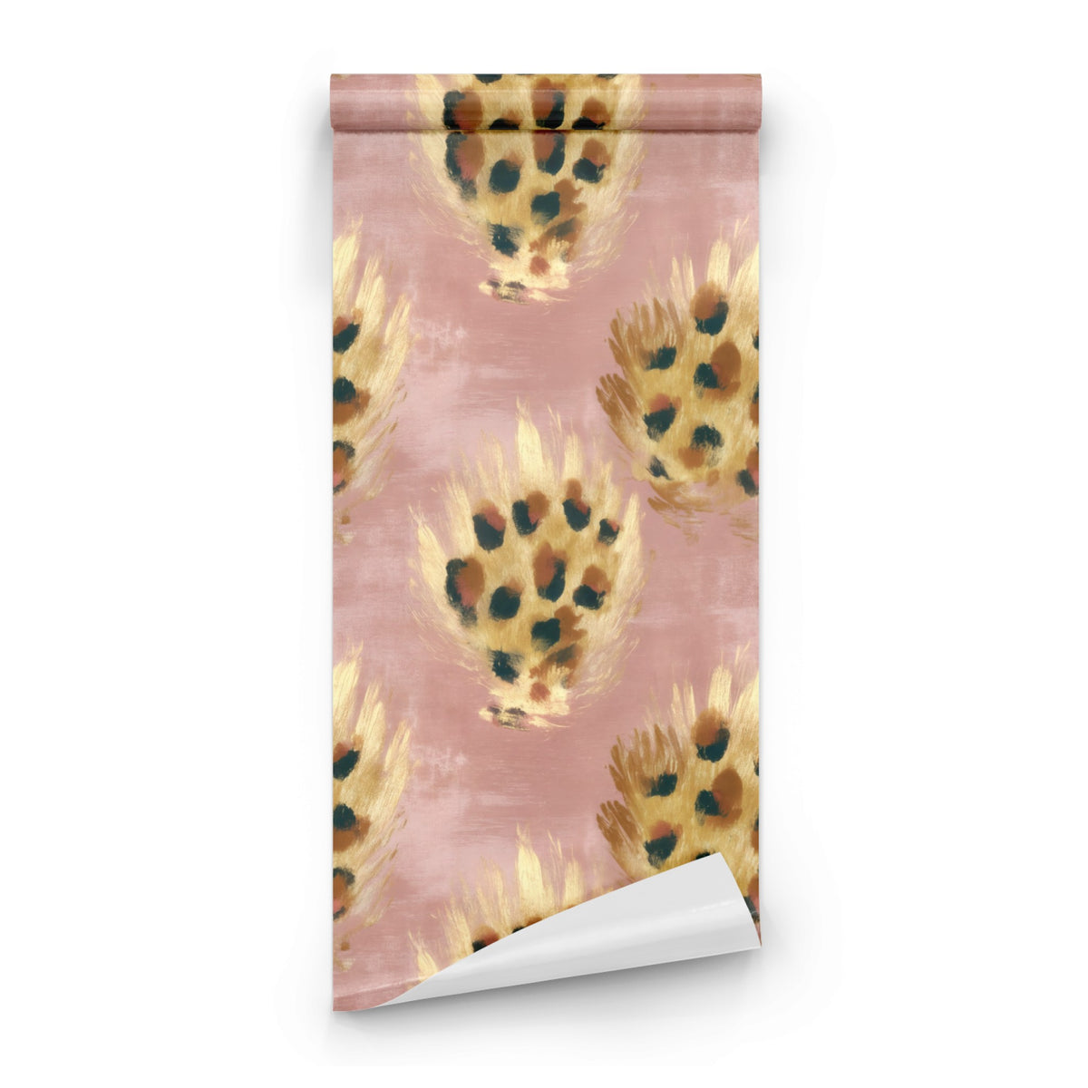 Roll of Blush Leopard large scale wallpaper