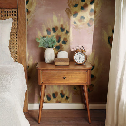 Blush Leopard large scale wallpaper in a styled room