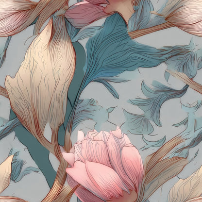 Blush Peony large scale wallpaper pattern repeat