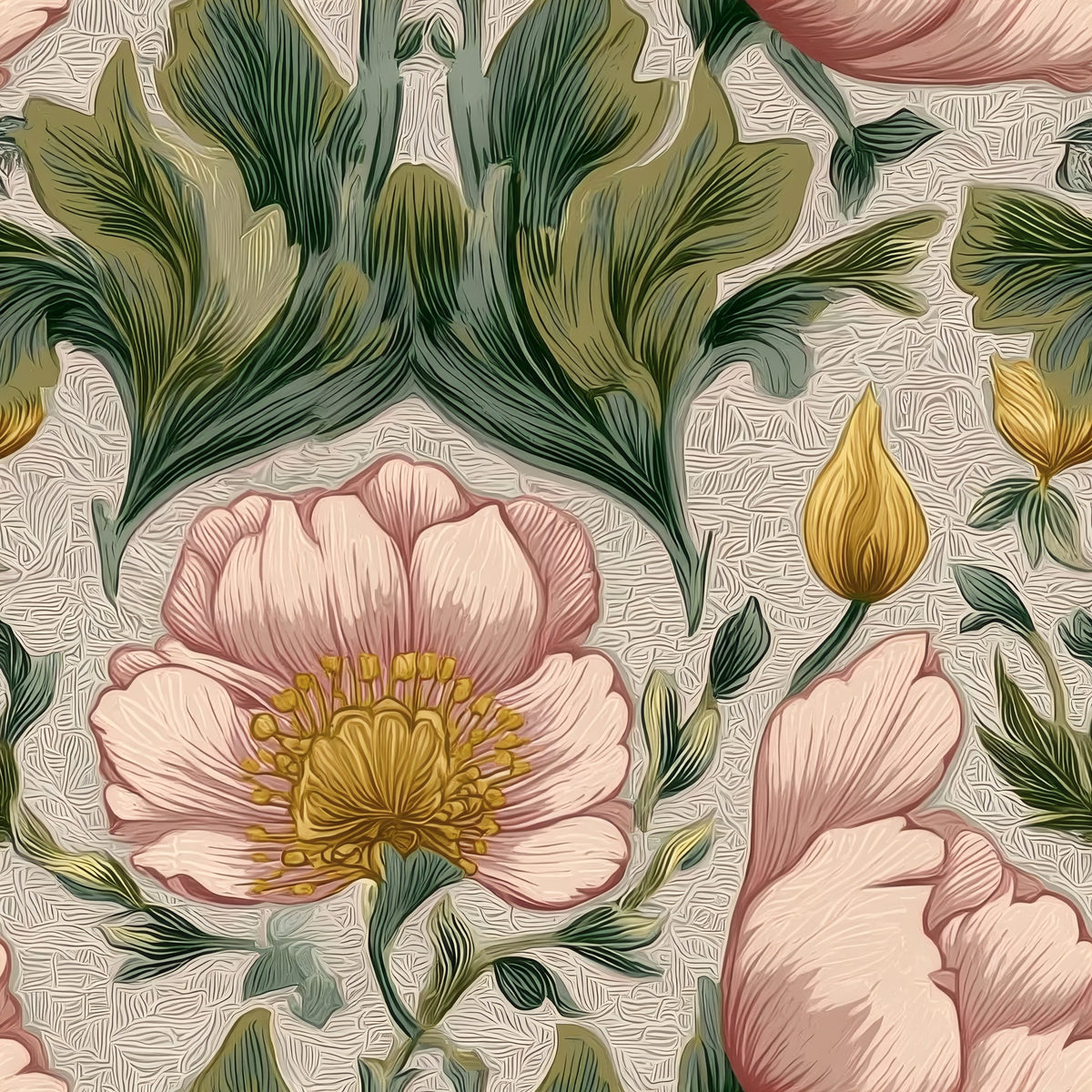 Blush Tulip large scale wallpaper pattern repeat