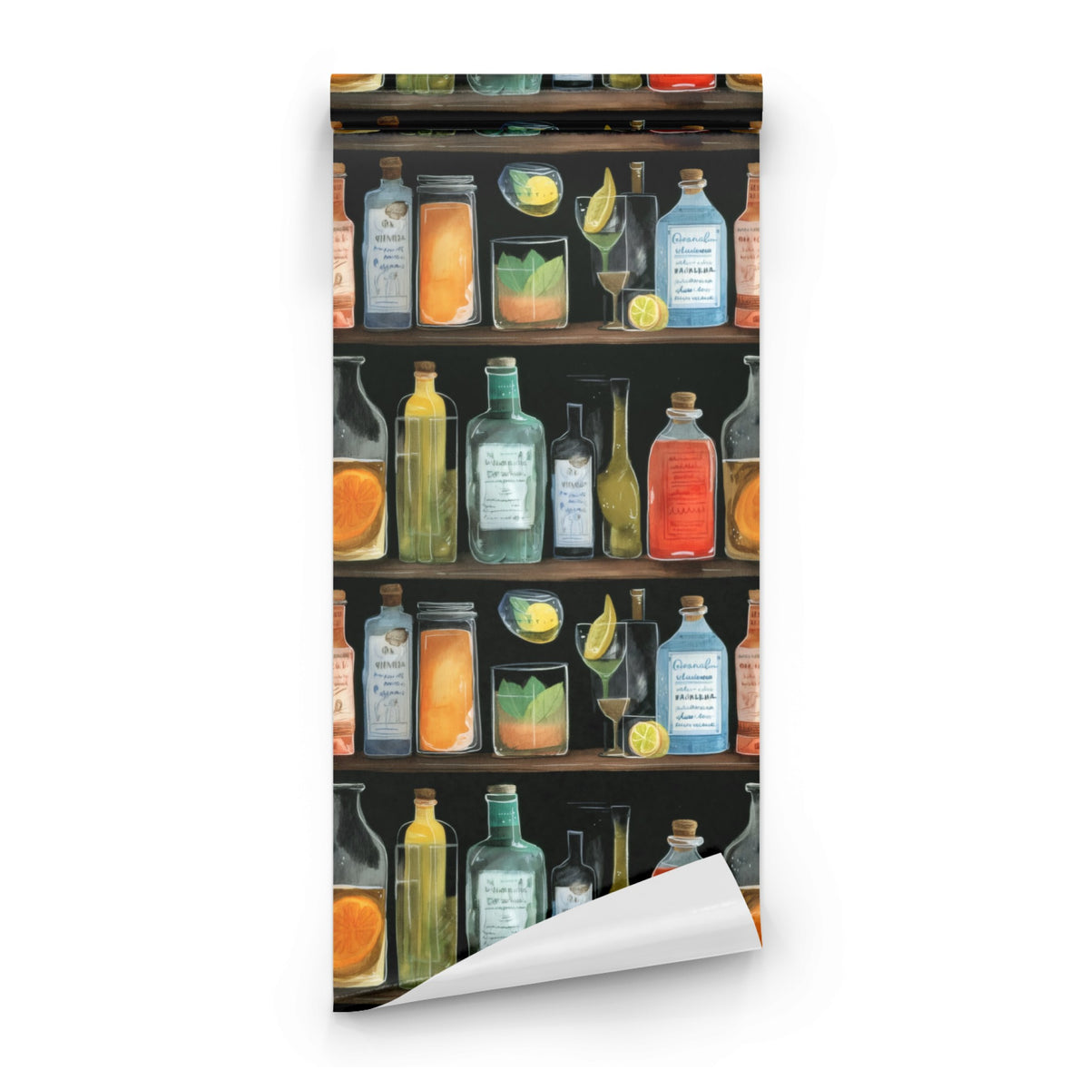 Roll of Bottle Shelf large scale wallpaper