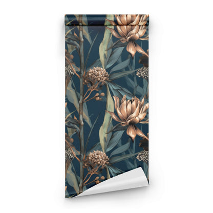 Roll of Bronze Botanical large scale wallpaper