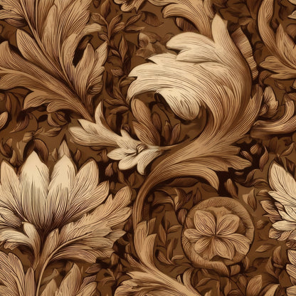 Bronze Leaves large scale wallpaper pattern repeat