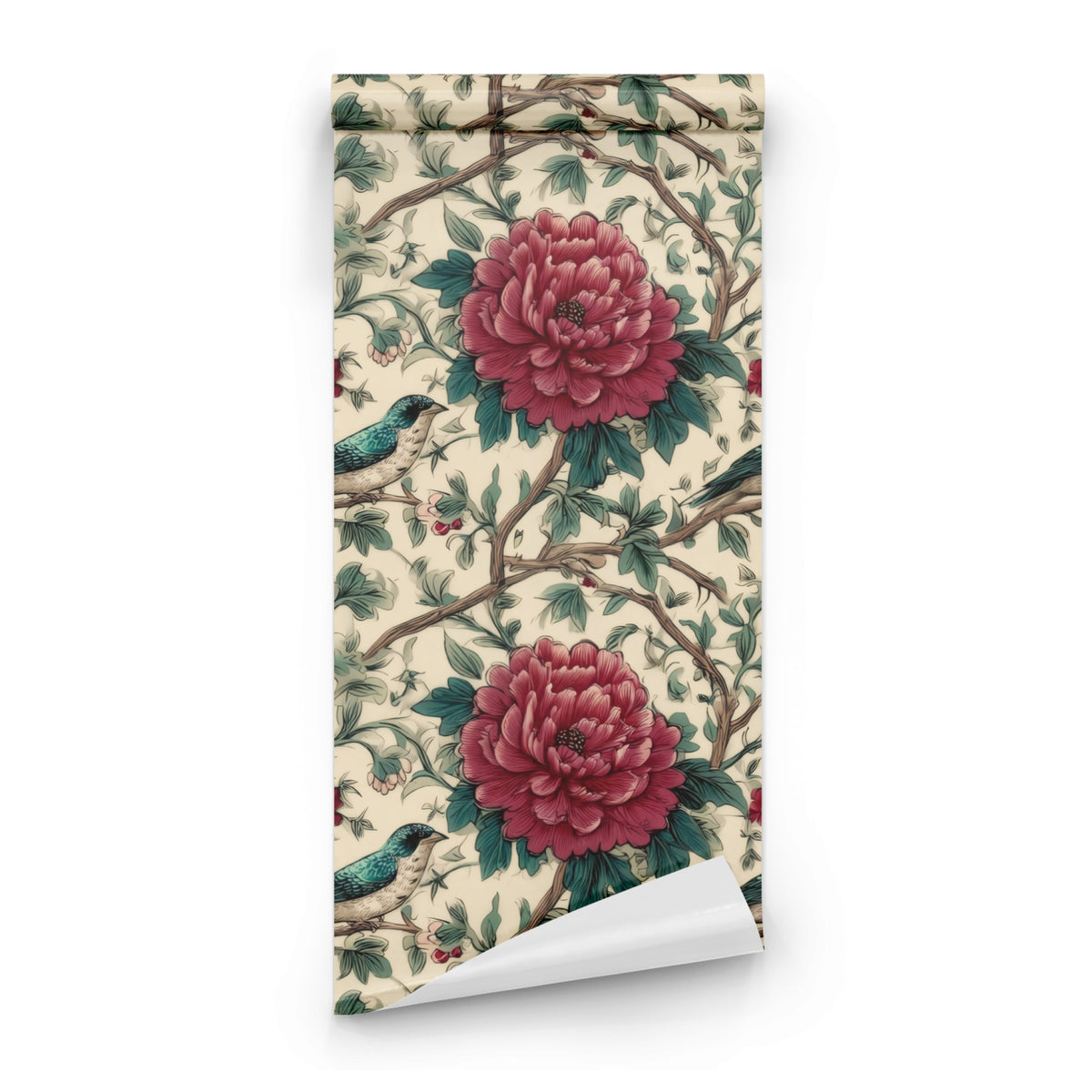 Roll of Burgundy Peony large scale wallpaper