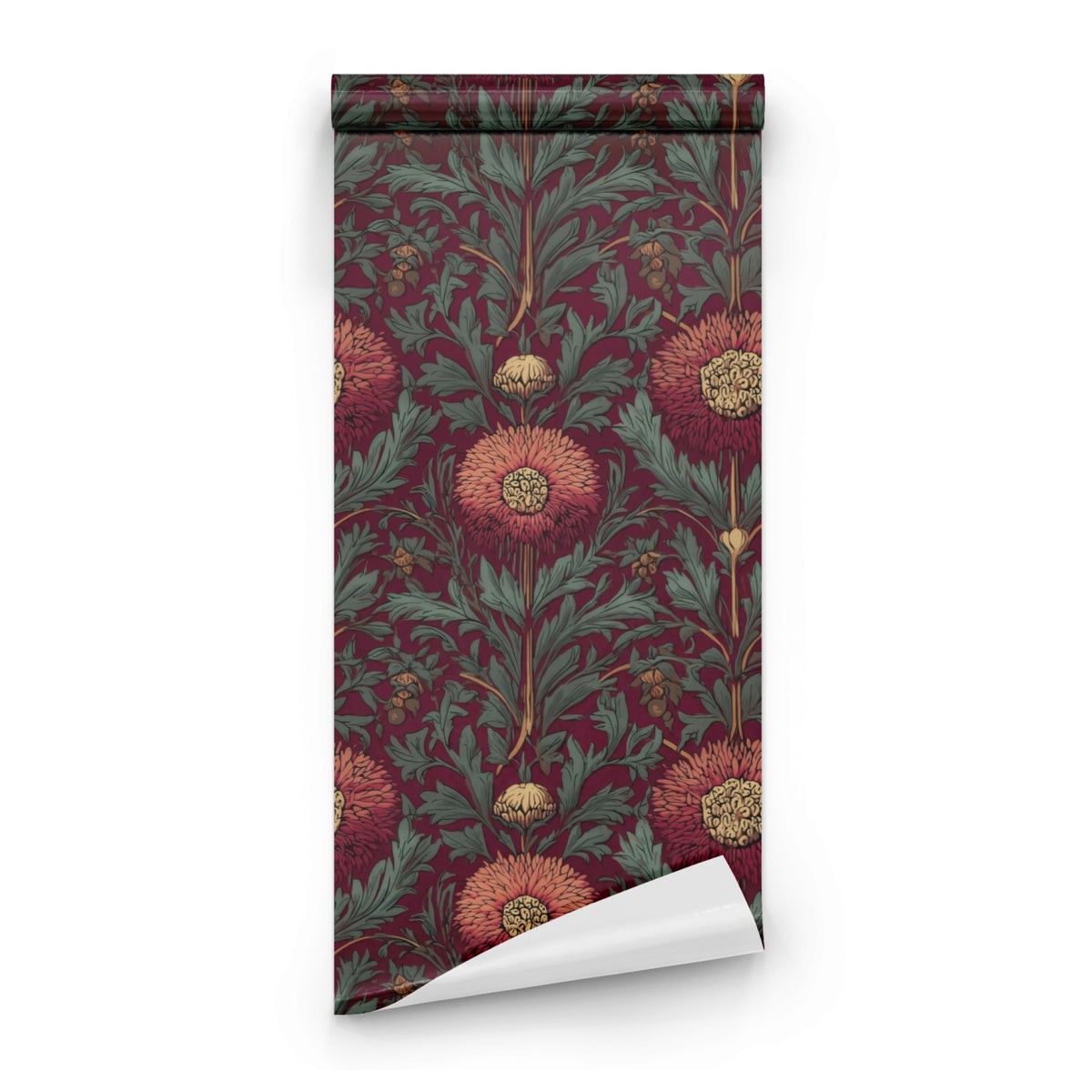 Roll of Burgundy Pompom large scale wallpaper
