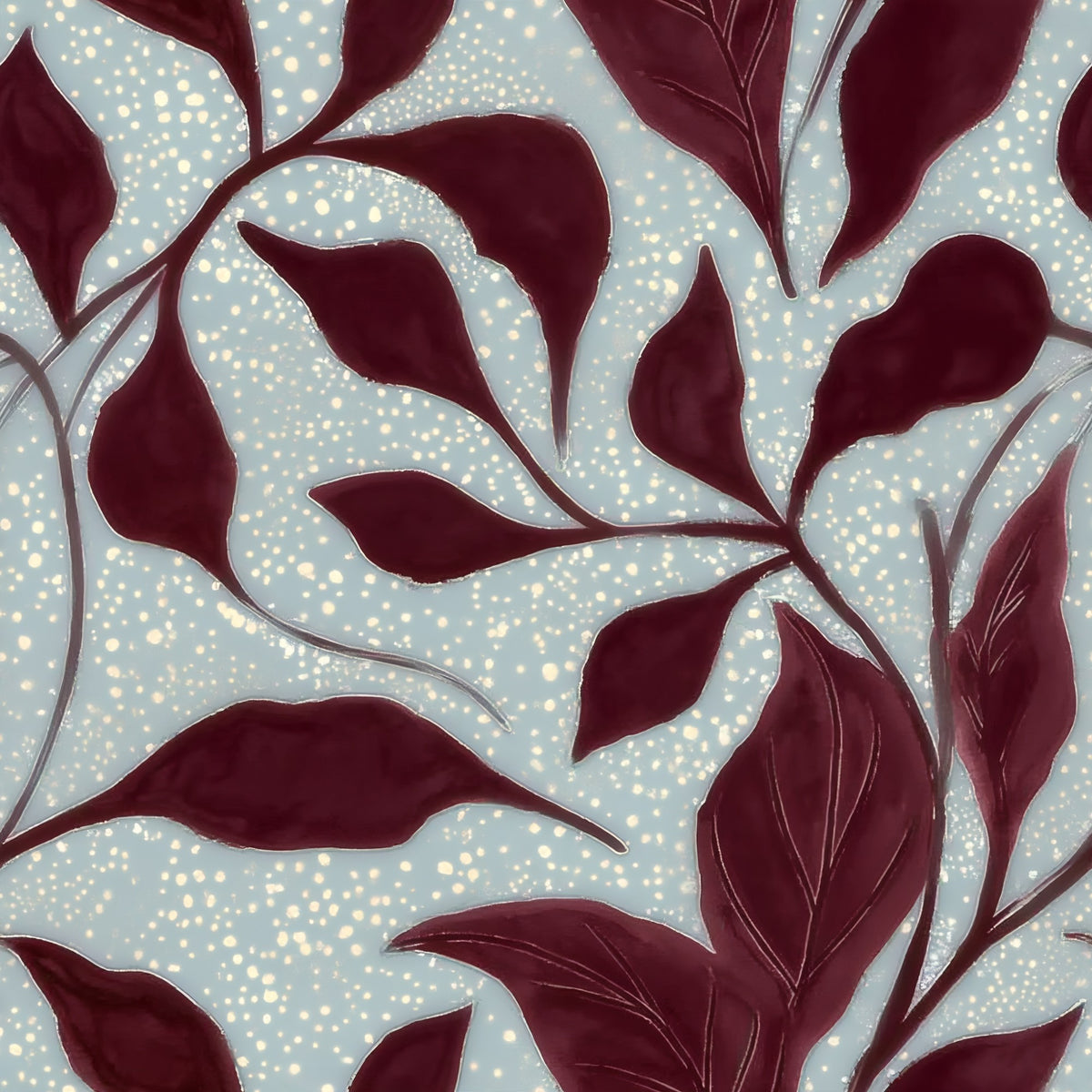 Burgundy Vine large scale wallpaper pattern repeat