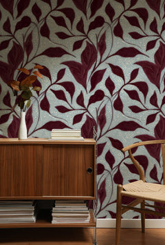 Burgundy Vine Large Scale Wallpaper