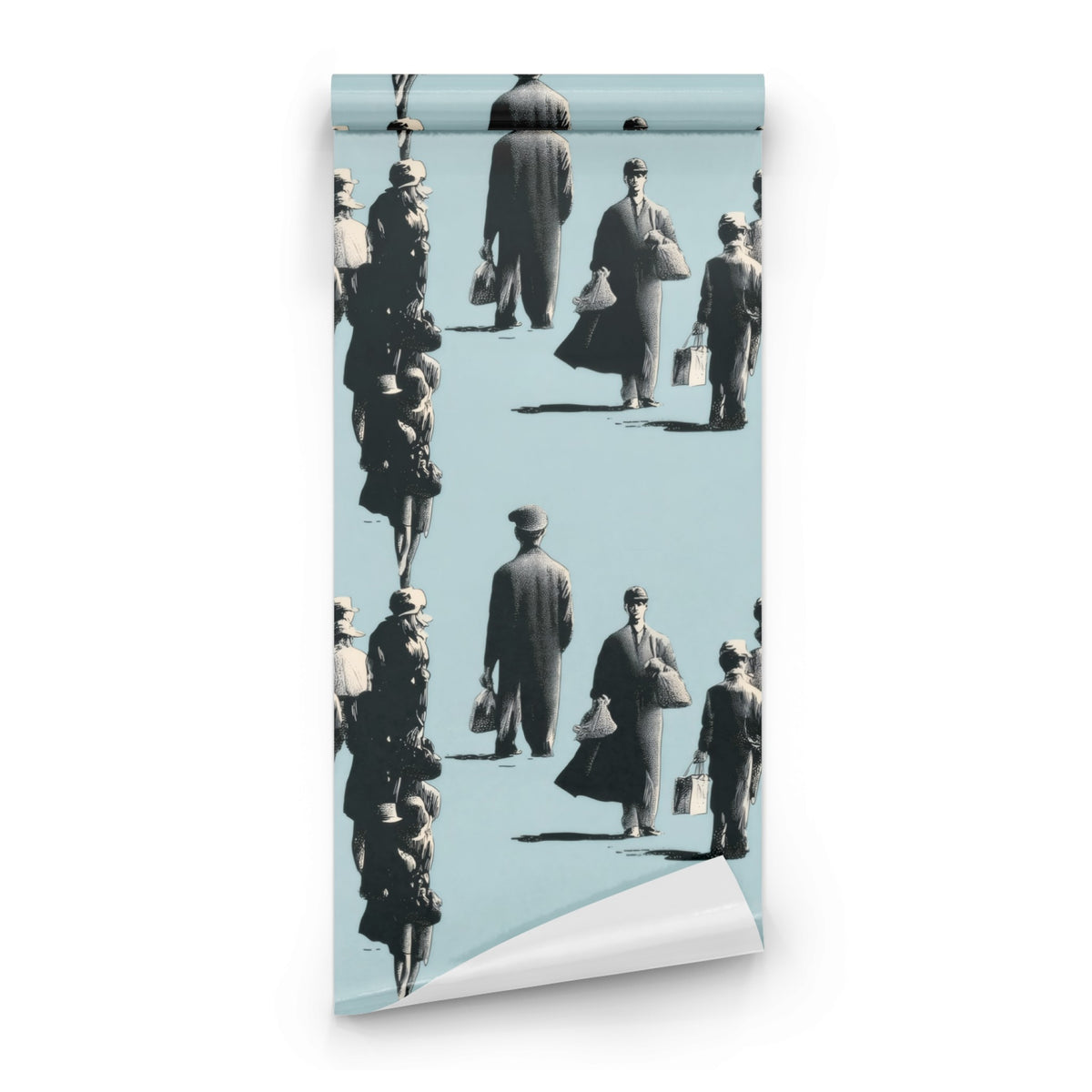 Roll of Busy Sidewalk large scale wallpaper