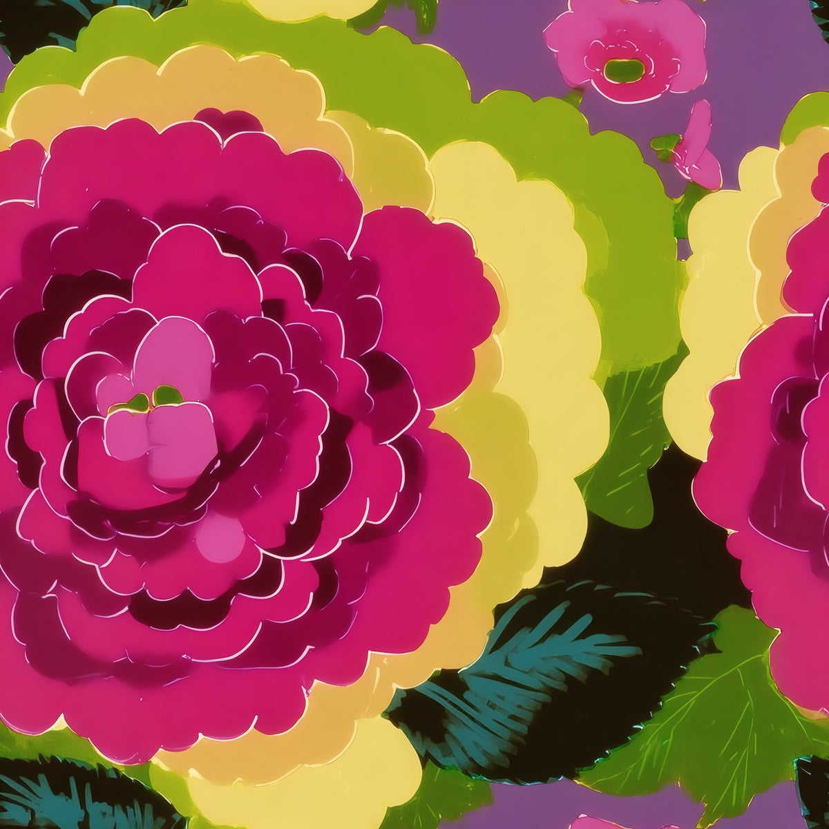 Cabbage Flower large scale wallpaper pattern repeat