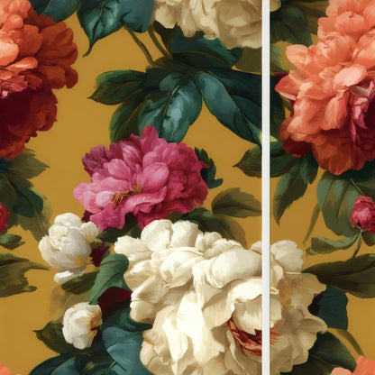 Camellia Toss large scale wallpaper pattern repeat
