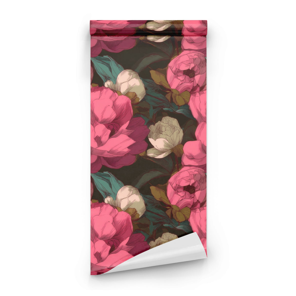 Roll of Charcoal Peony large scale wallpaper