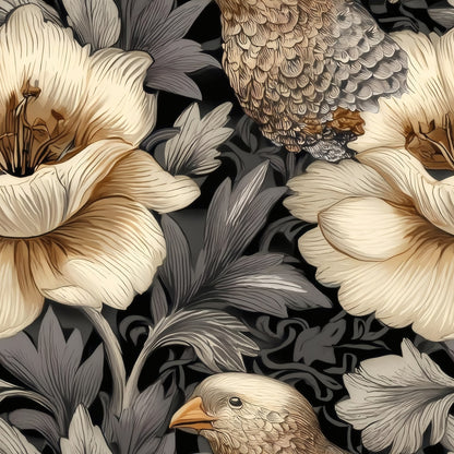 Charcoal Pigeons large scale wallpaper pattern repeat